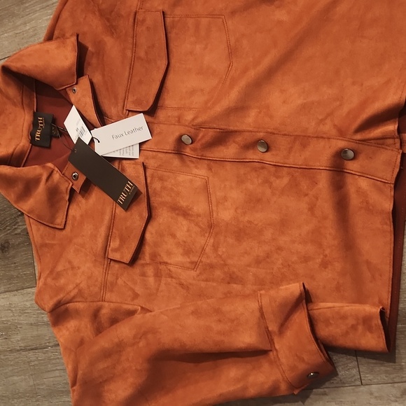 Truth Rust Orange Faux Suede Jacket - Picture 3 of 5